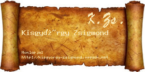 Kisgyörgy Zsigmond névjegykártya