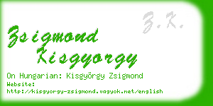 zsigmond kisgyorgy business card