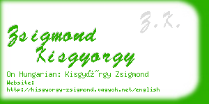 zsigmond kisgyorgy business card